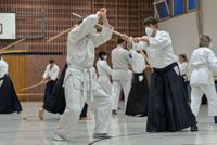 Aikido Kämpfer in der Halle